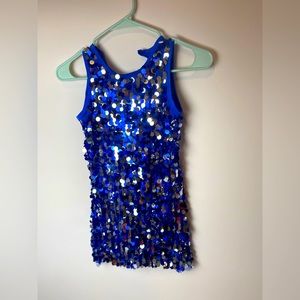 Blue and silver sequin disco dress/costume